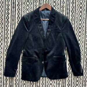 jf j.ferrar Classic Black Velvet Blazer